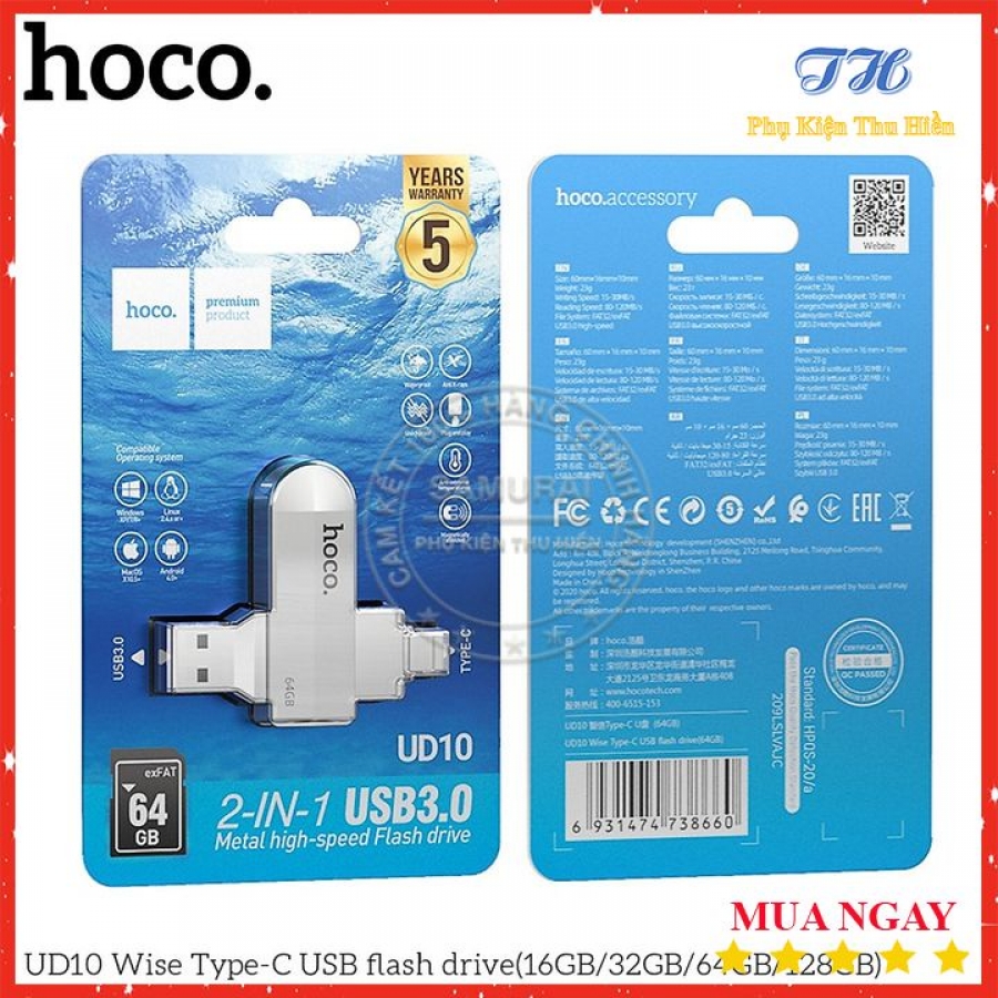 USB 3.0 Hoco UD10 2 đầu (USB+Type-C) 64GB