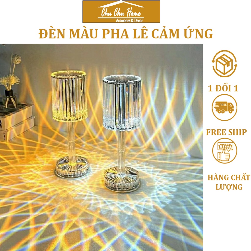 Đèn màu pha lê cảm ứng, đèn ngủ kim cương LED, đèn ngủ acrylic trang trí  nhà | Shopee Việt Nam