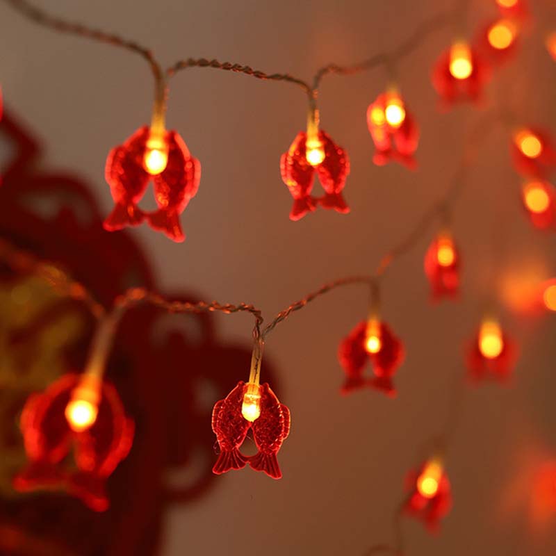 Dây đèn lồng đỏ 10 bóng led 1.5m phong cách Trung Hoa - Đèn trang trí |  NhàF.vn