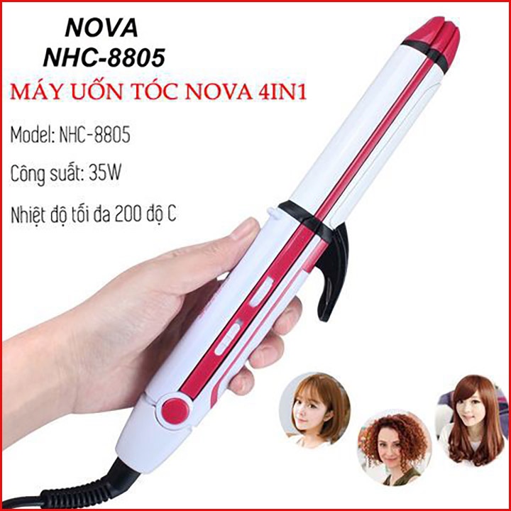 Máy làm tóc NOVA 8805 tạo kiểu uốn tóc, duỗi, sấy phồng, dập xù đa năng 4  in 1 | Shopee Việt Nam