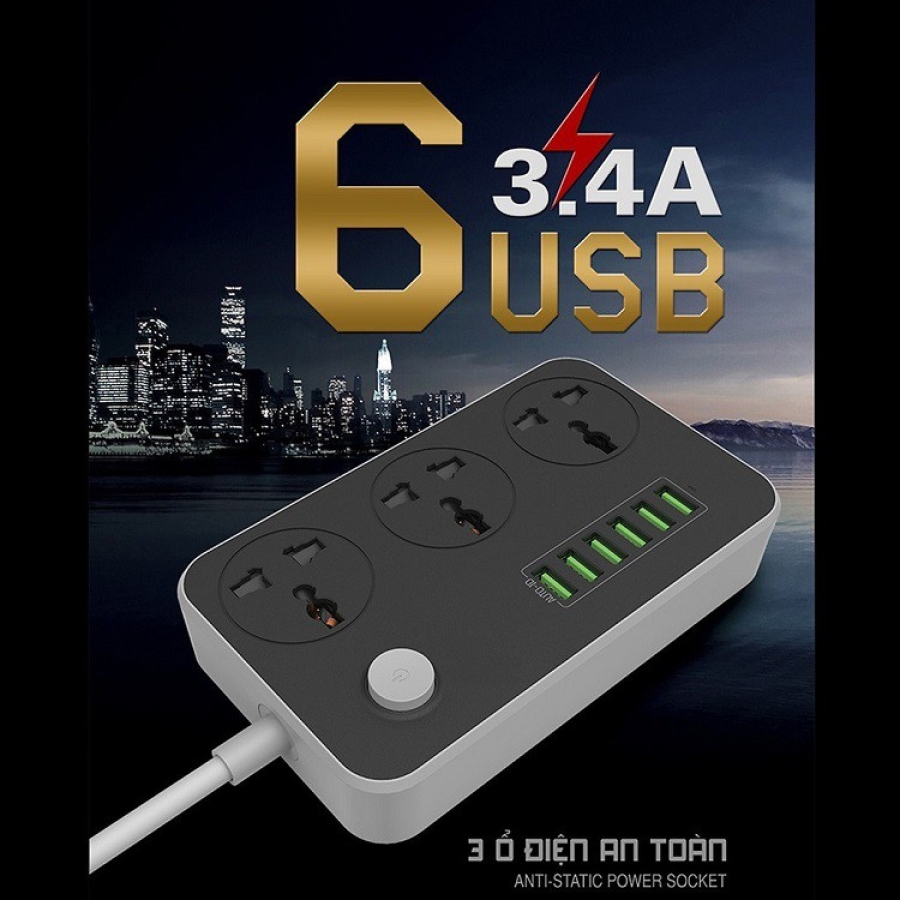 cam dien 6 cong usb day 5m 4542 1