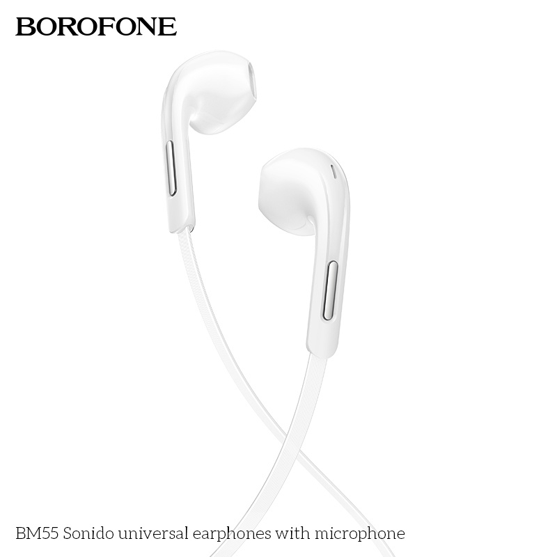 Tai nghe nhét tai BOROFONE BM55 chống ồn, nghe hay có mic đàm thoại, dây  dài 1.2m - Chính hãng | Shopee Việt Nam