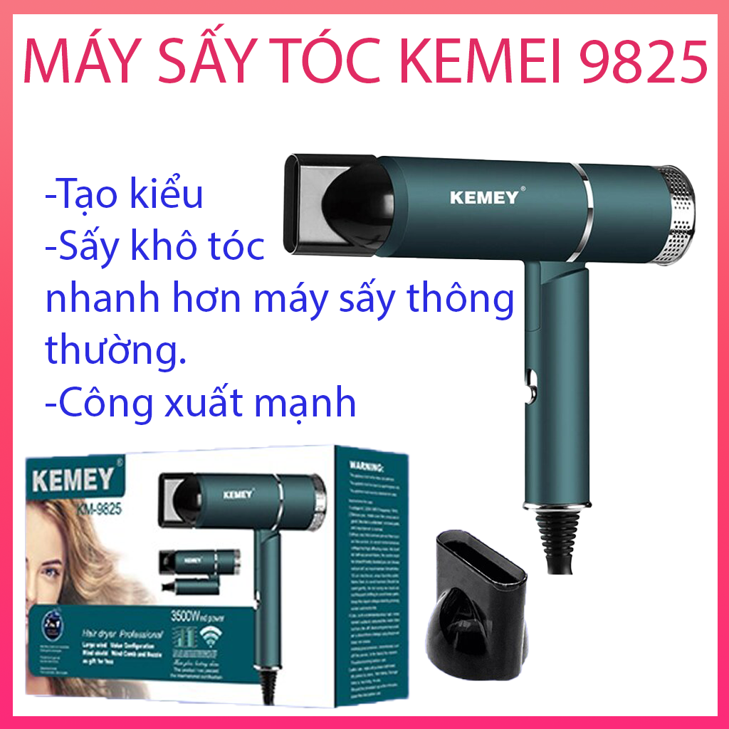 Máy sấy tóc hình chữ T gấp gọn siêu nhẹ Kemei KM-9825