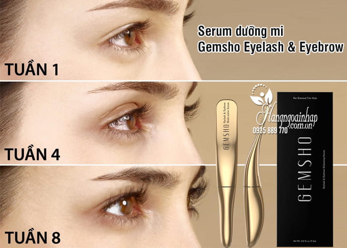 Serum dưỡng mi Gemsho Eyelash & Eyebrow 3ml của Mỹ 2
