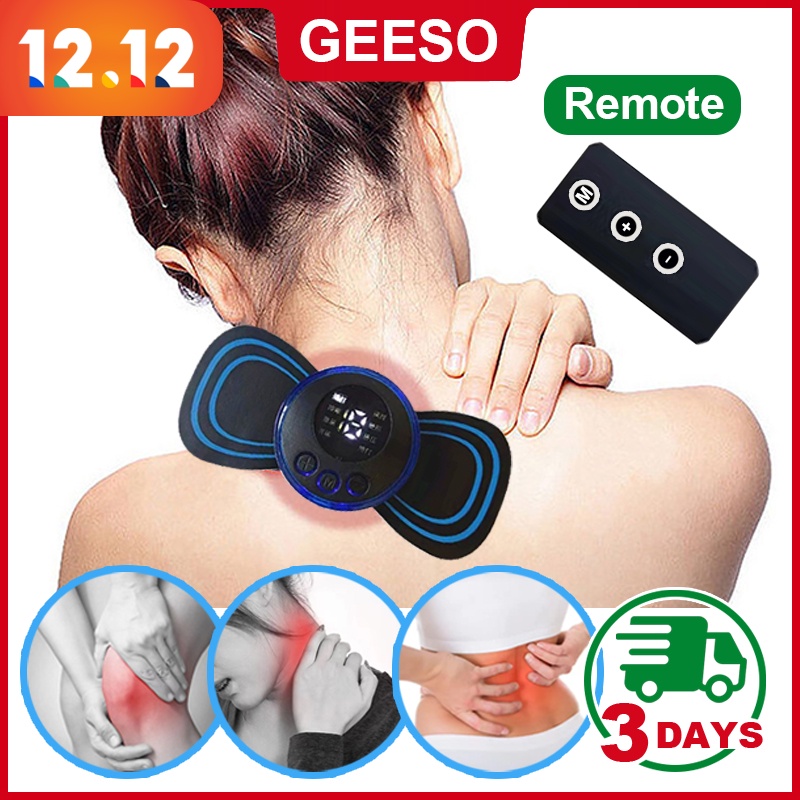 GEESO EMS Cervical Massage Stickers USB Rechargeable Stimulator Neck Hump  Vertebra Physiotherapy Instrument Muscle Relief Pain Gel Pads Body Massager  | Shopee Malaysia