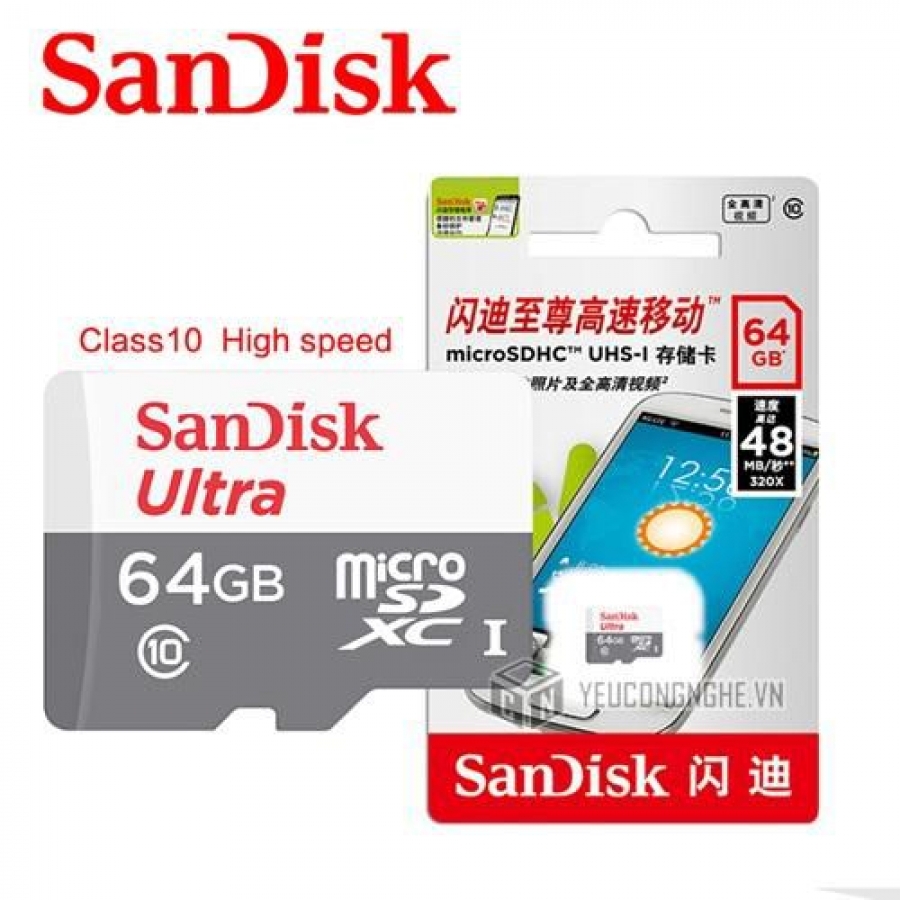 Thẻ nhớ Sandisk 64GB class 10
