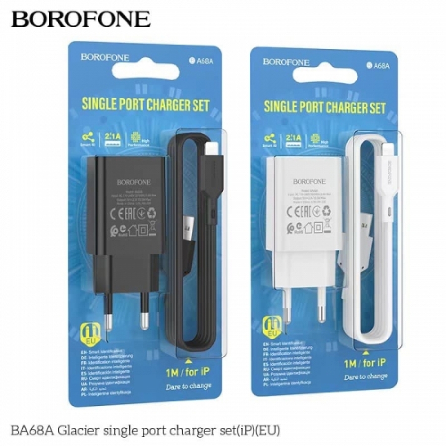 Bộ sạc Borofone BA68A iphone lightning 2.1A