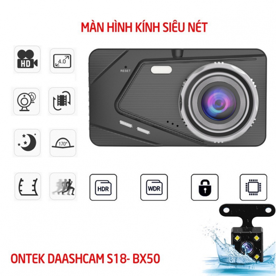 Camera hành trình xe hơi ONTEKCO DAASHCAM S18-BX50 màn hình 4 inh, Full HD