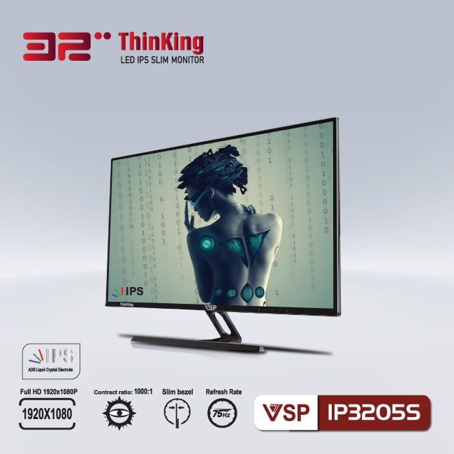 LCD 32 IN PHẲNG VSP IP3205S IPS/FHD/75/AUDIO SPEAK NEW CHÍNH HÃNG BH 2 –  vtcomputervn