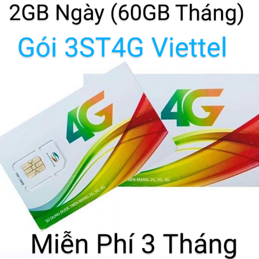 Sim 4G Viettel gói 3ST4G (2GB/ngày - 60Gb/tháng)