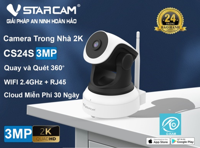 Camera IP Wifi STARCAM C24S 3MP (tặng thẻ 64GB)