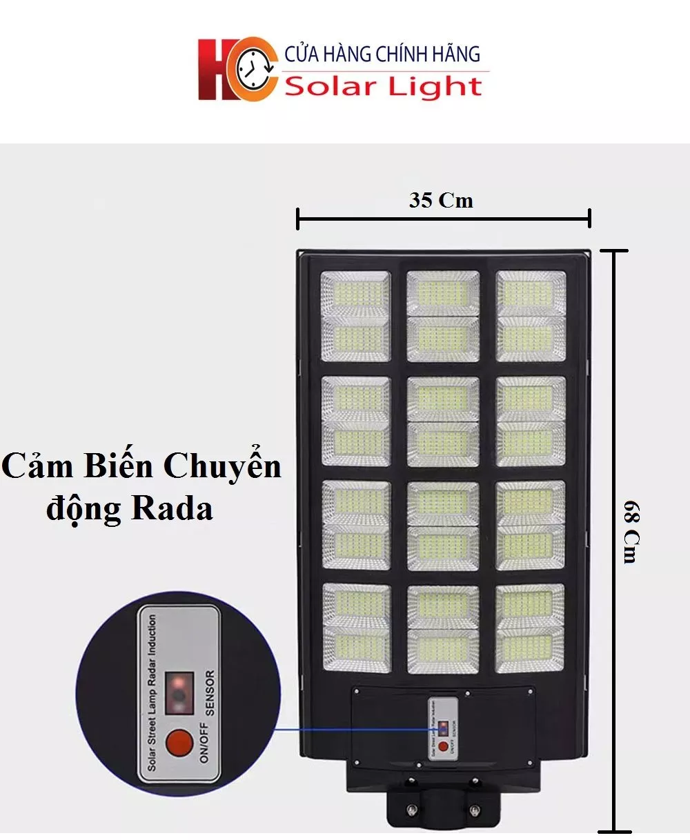 Đèn đường năng lượng mặt trời 9 khoang YGT 500w (hàng cty)