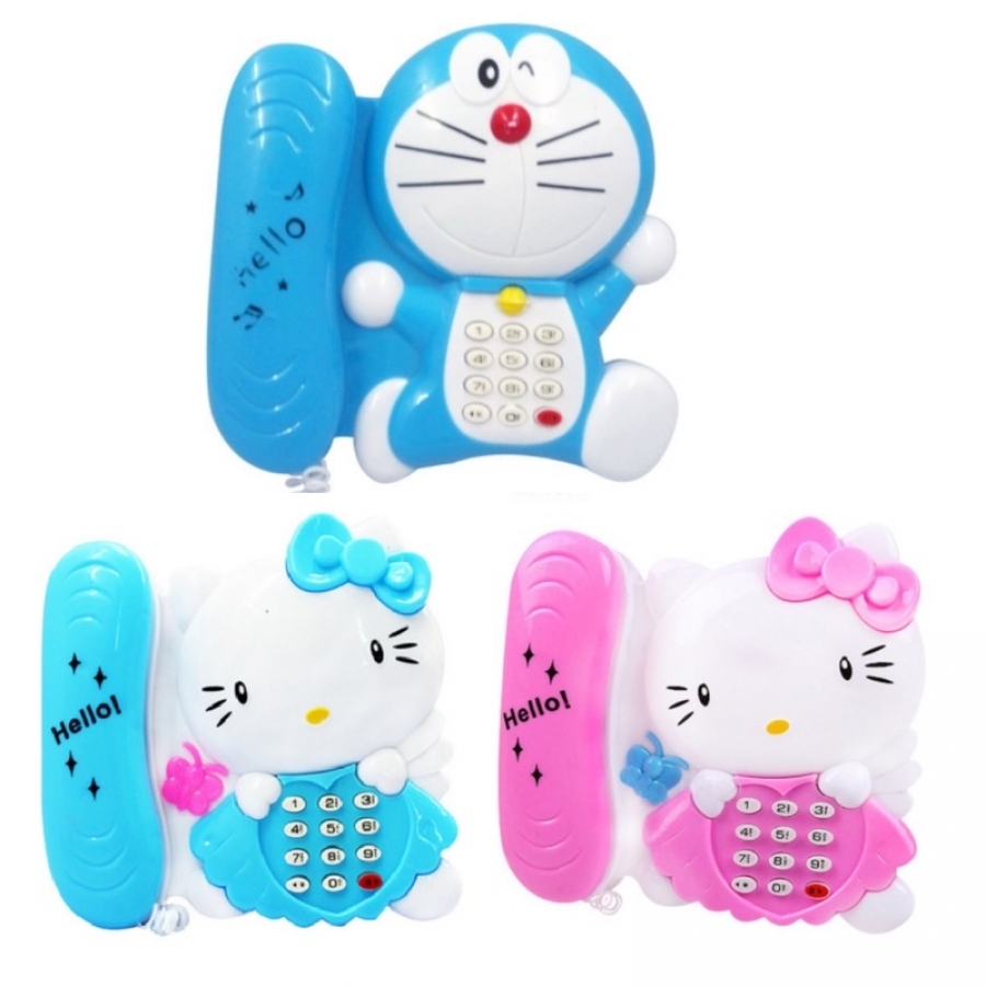 Điện thoại đồ chơi bàn kitty, doremon