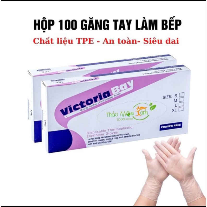 Găng tay y tế Victoria (hộp trắng, tím) 100 cái