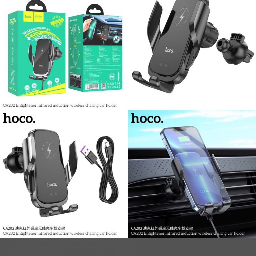 Giá đỡ điện thoại kèm sạc pin ko dây Hoco CA202