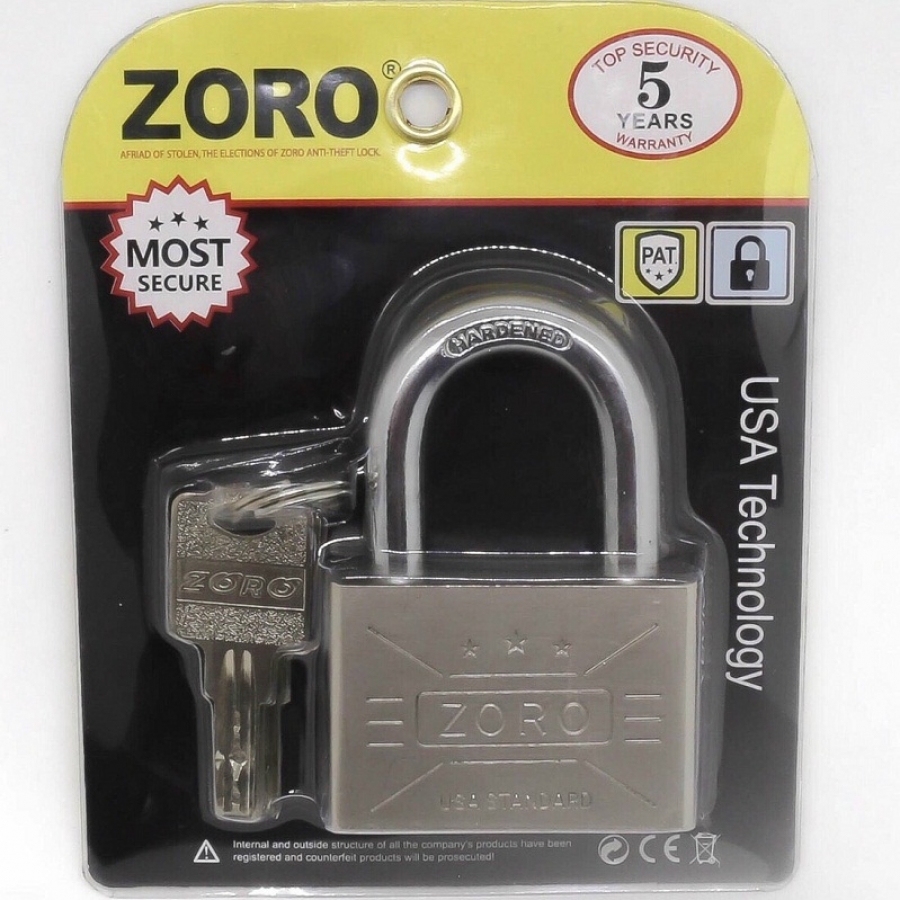 Ổ khóa nhà Zoro 60mm màu bạc thường