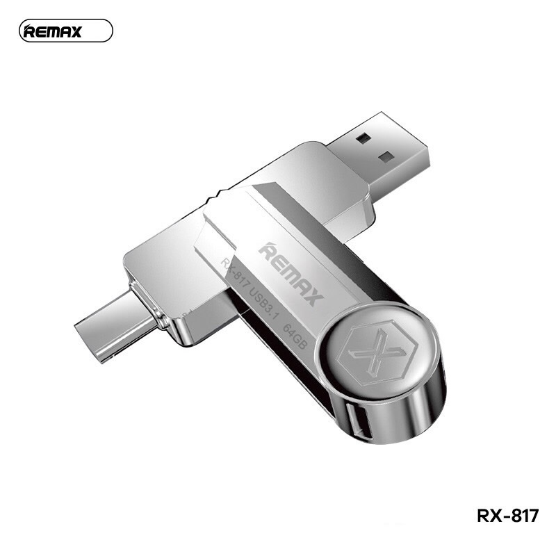 USB 3.1 Remax RX-817 2 đầu (USB+TYPE-C) 128GB