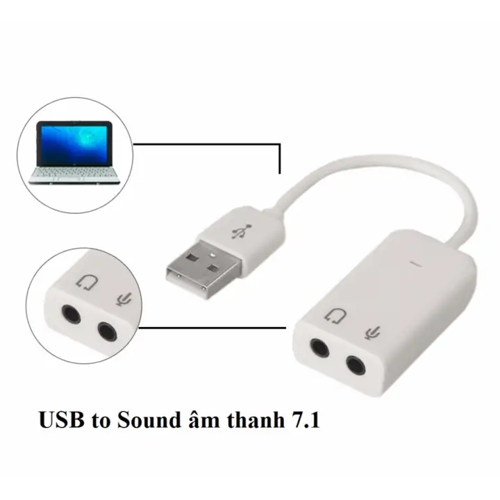 Usb ra sound 7.1 Apple dây trắng
