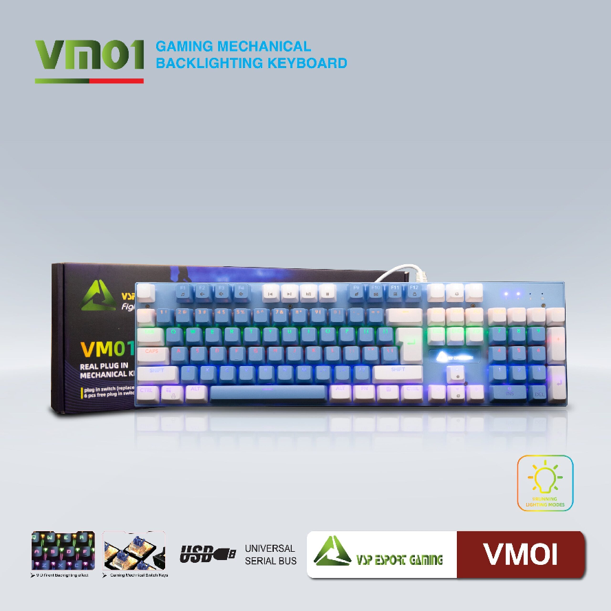 Bàn phím cơ VM01 (xanh)