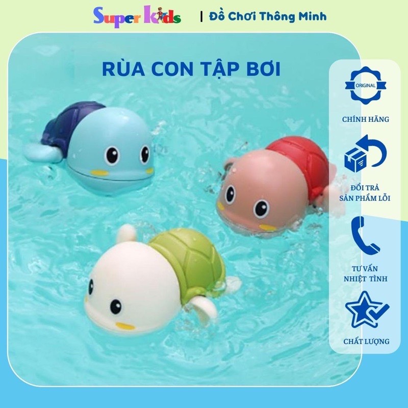 Đồ Chơi Rùa bơi trong nước vặn dây cót thả chậu tắm cho bé an toàn và vui nhộn (T360)