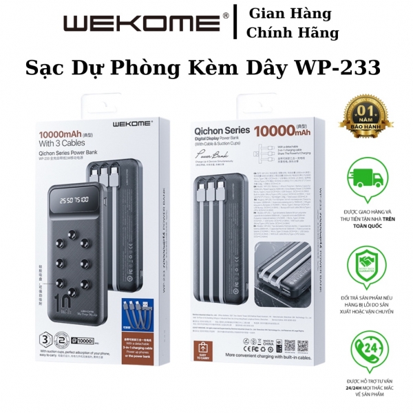 Pin dự phòng Wekome WP-233 10.000mah (DT)