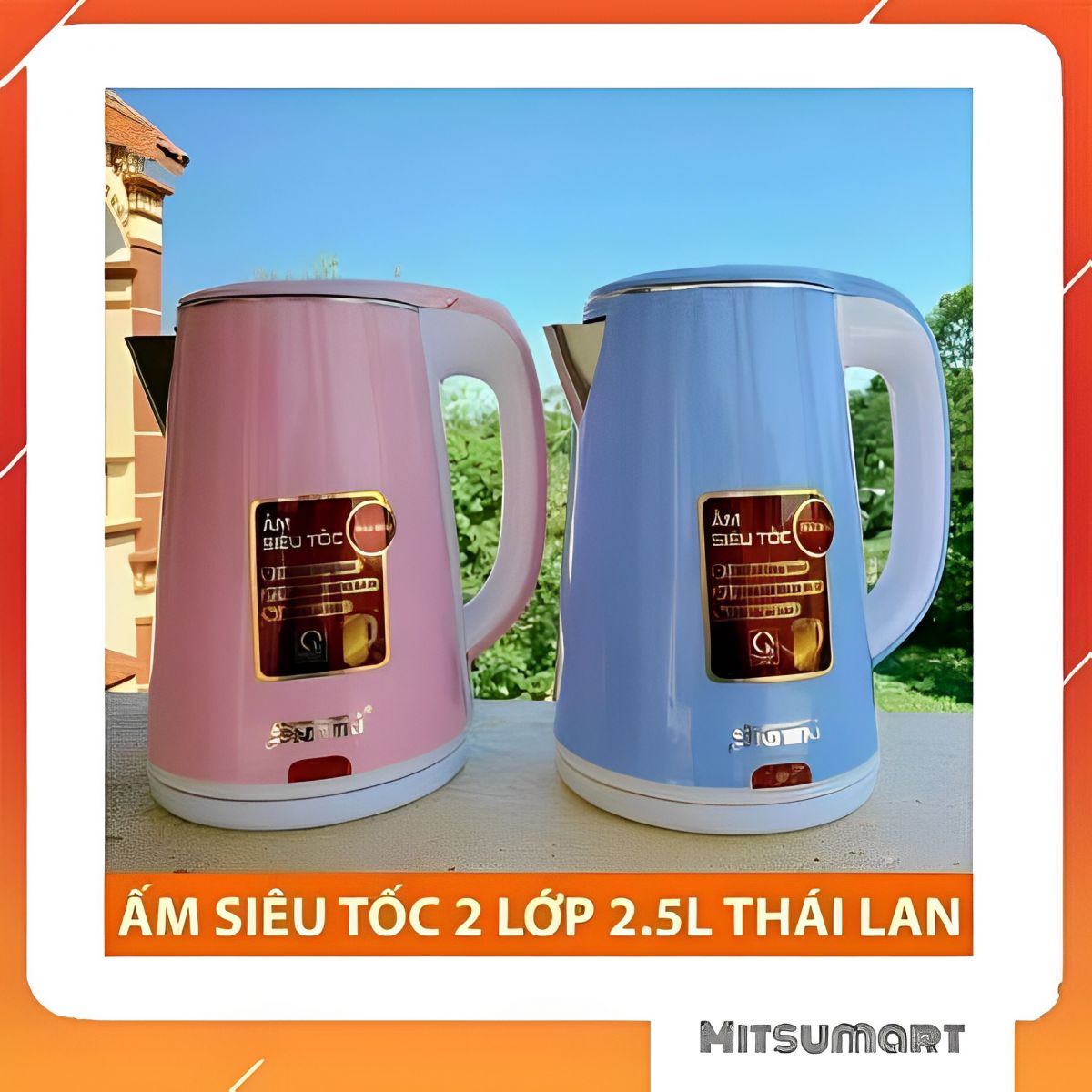 JipLai-Ấm đun siêu tốc 2 lớp Thái Lan cao cấp JipLai 2.5L (T24)