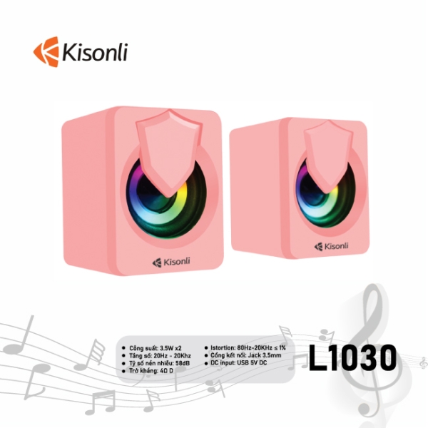 Loa vi tính Kisonli 2.0 L-1030 (hồng)