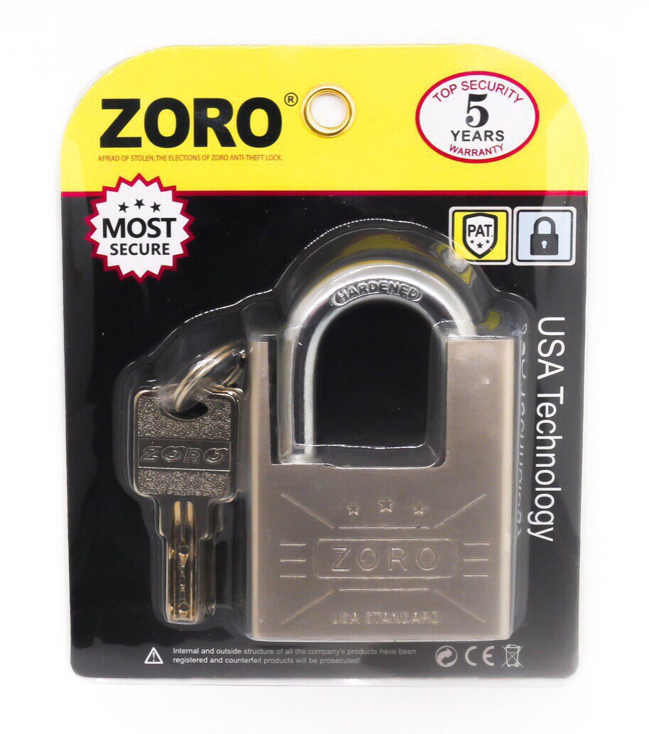 Ổ khóa nhà Zoro 60mm màu bạc chống cắt