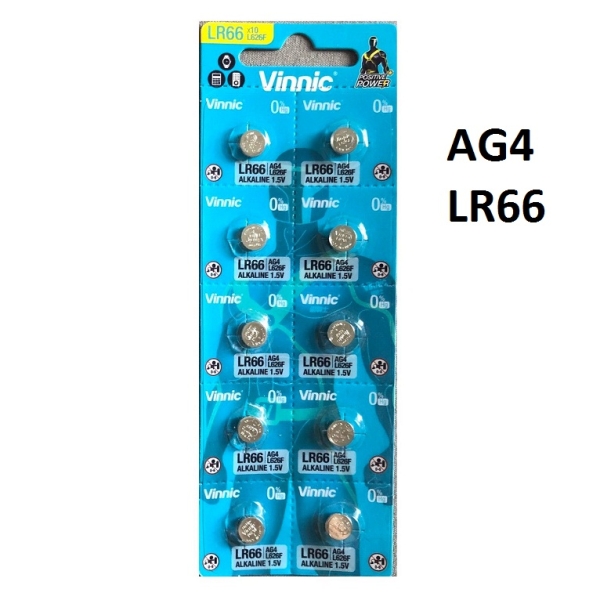 Pin đồng hồ đeo tay phổ thông AG4, LR66 ( vỉ 10 viên)