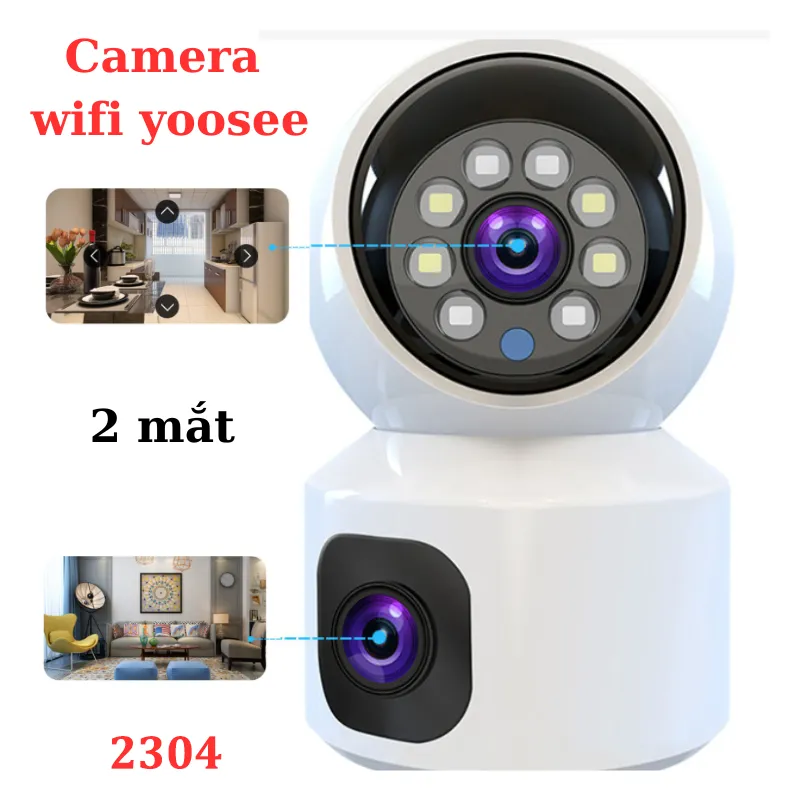 Camera ip (1 cam 2 màn hình) yoosee 2304, QST415