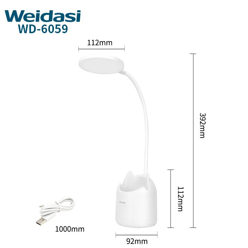 Đèn học để bàn tích điện weidasi wd-6059