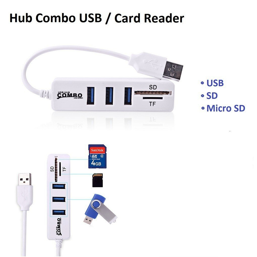 Hub chia 3 USB + 2 đọc thẻ