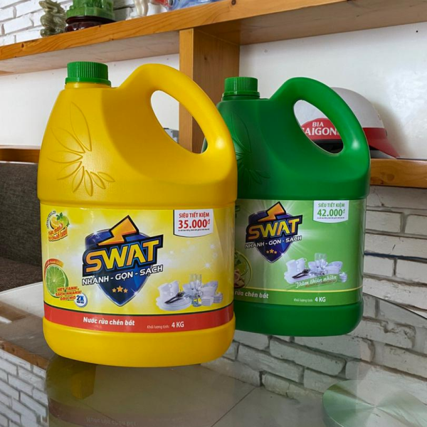 Nước rửa chén Swat sả chanh 4kg (hàng cty)