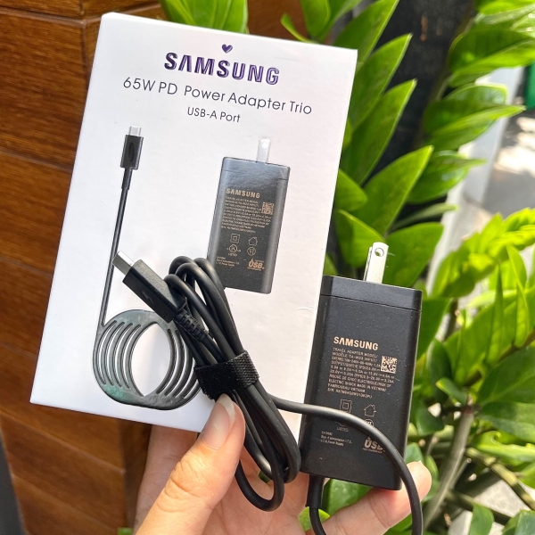 Bộ Sạc SamSung Siêu Nhanh 65W (Type-c dây dính + 1 USB)