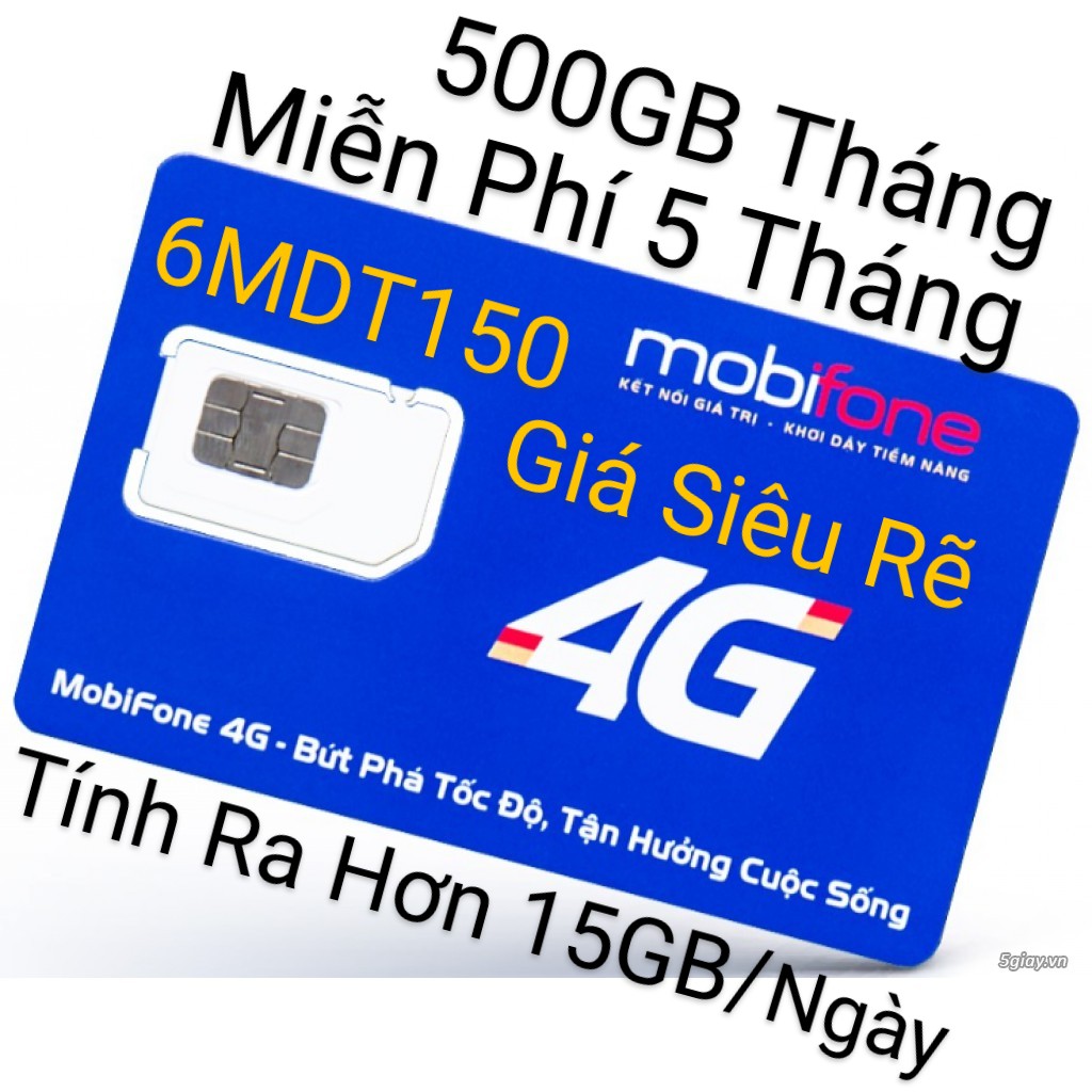 Sim 4G Mobile miễn phí 5 tháng (15gb/ngày)