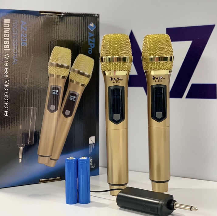 Bộ 2 Mic karaoke đa năng không dây AZPro AZ-236