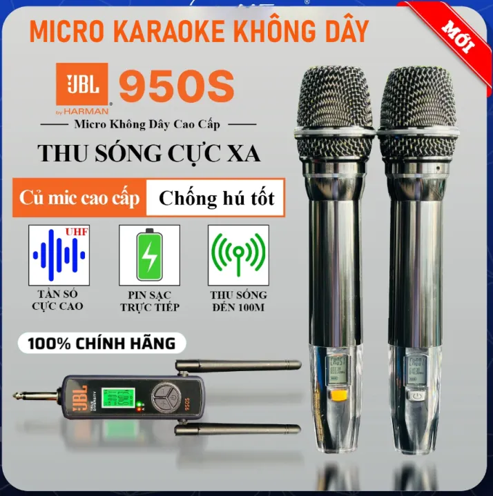 Bộ 2 Mic karaoke đa năng không dây JBL 950S