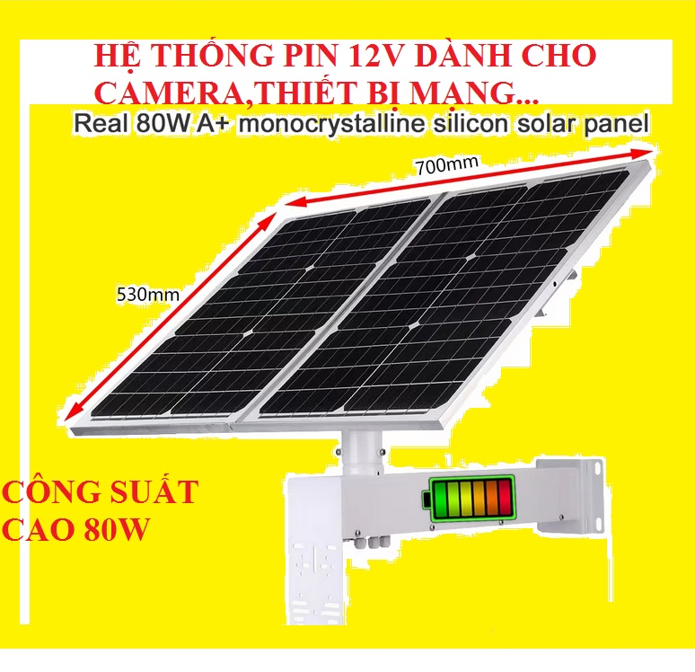 Bộ pin nguồn năng lượng mặt trời 80W-40ah