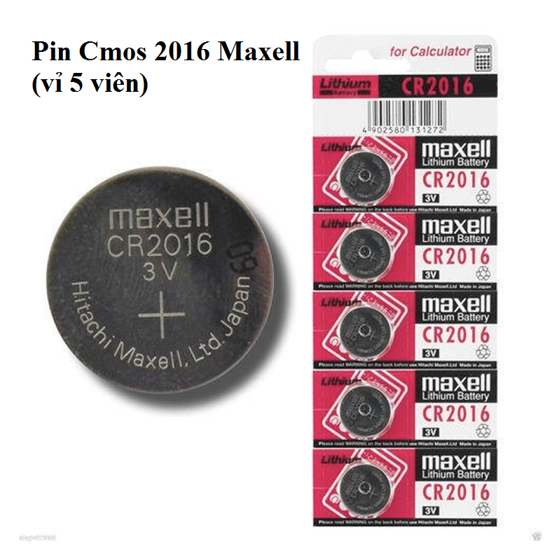 Pin Cmos 2016 Maxell (vỉ 5 viên)