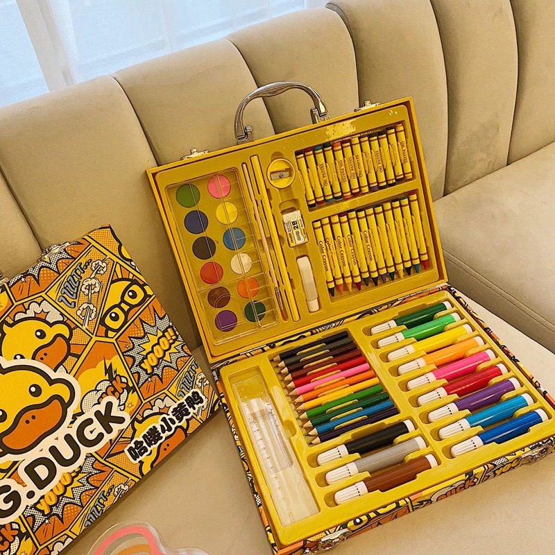 Vali hộp bút tô màu vịt vàng gduck 67 chi tiết