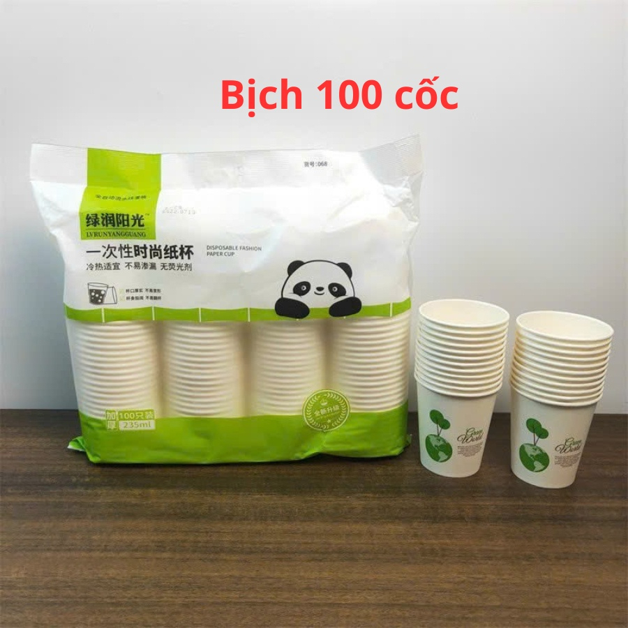 Set 50 cốc/Ly giấy gấu 235ml