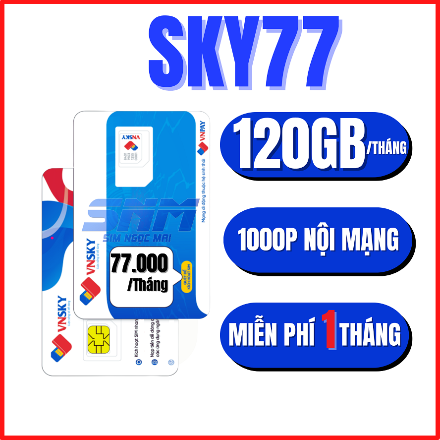 Sim 4G mobifone sky77 miễn phí tháng đầu - 4gb/ngày (chưa sẵn)