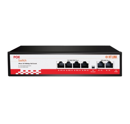 Switch POE 4 Cổng HTLINK HT-42FP 4+2 ( 10/100Mbs )