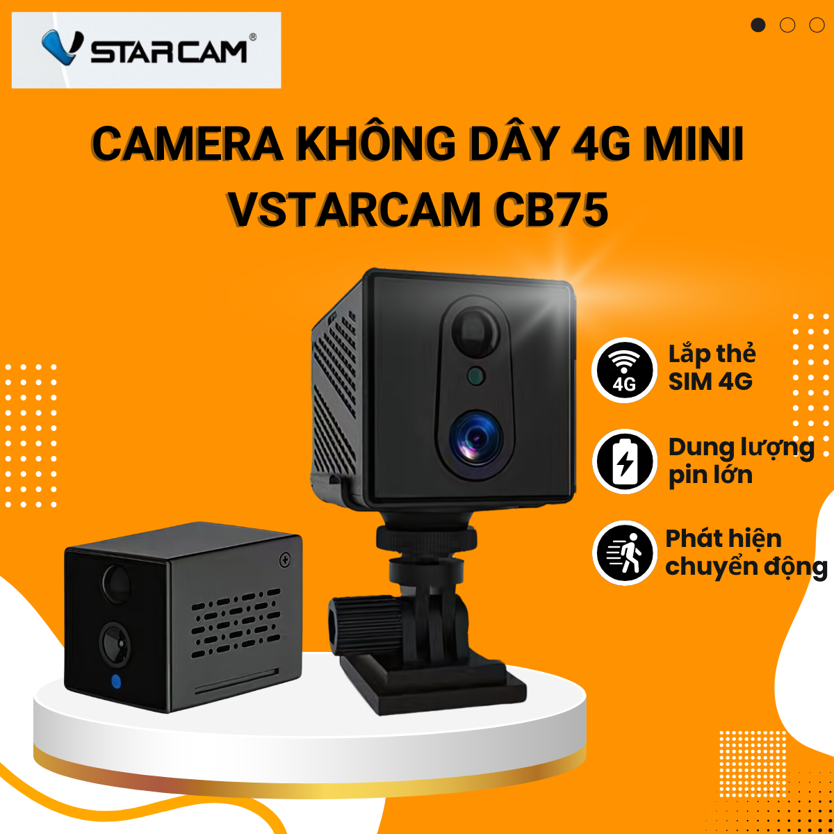 Camera mini Vstarcam CB75 Full HD 1080 sử dụng sim 4G