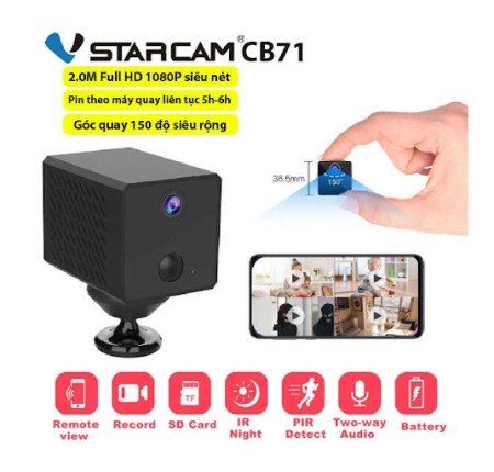 Camera Wifi Vstarcam CB71 Dùng Pin