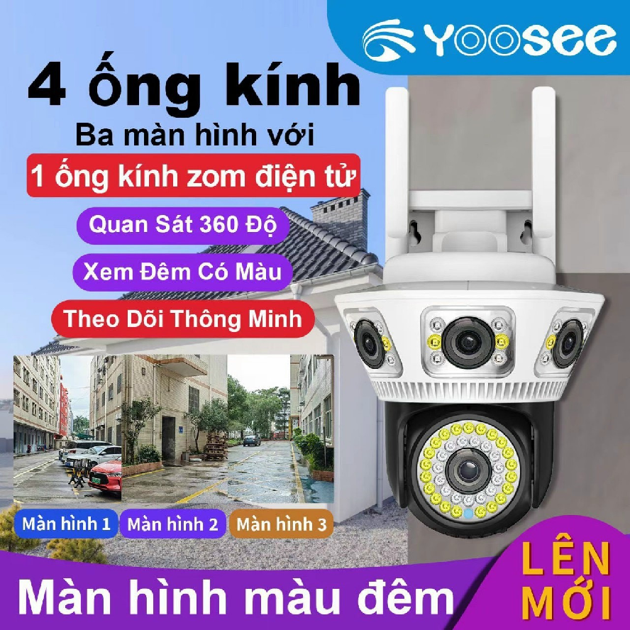 Camera Wifi Yoosee Q54D 4 ống kinh 3 màn hình
