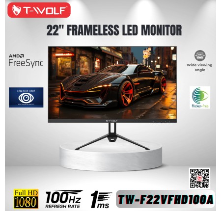 Màn Hình LCD T-wolf TW-F22VFHD 100A (Flat 22″/LED VA/Full-HD 1920×1080/100HZ/1ms/HDMI )