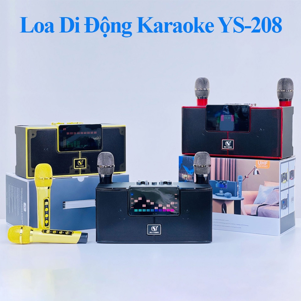 Loa Di Động Bluetooth Karaoke Ys-208. Kèm 2 Micro
