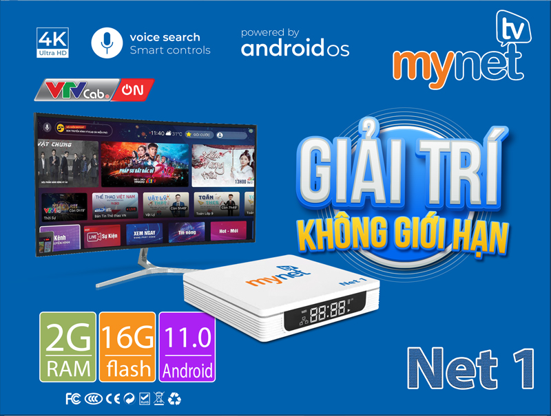 Box Smart Tivi Mytv NET1 2g/16g Android 10,