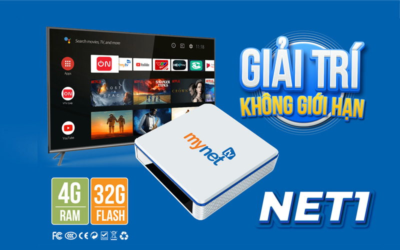 Box Smart Tivi Mytv NET1 4H 4G/32G Android 10.0